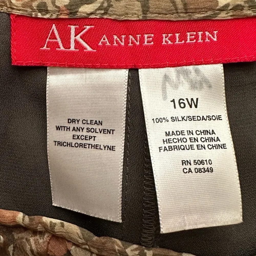 Anne Klein Silk Flowy Boho Maxi Y2K Size 16 Green Fairy Midi Maxi Skirt